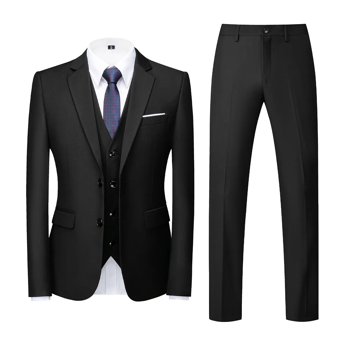 3PCS Men Business Suit Elegant Wedding Groom Men Suits Formal Slim Fit Single Breasted Blazer Sets Male Work Wear Blazer