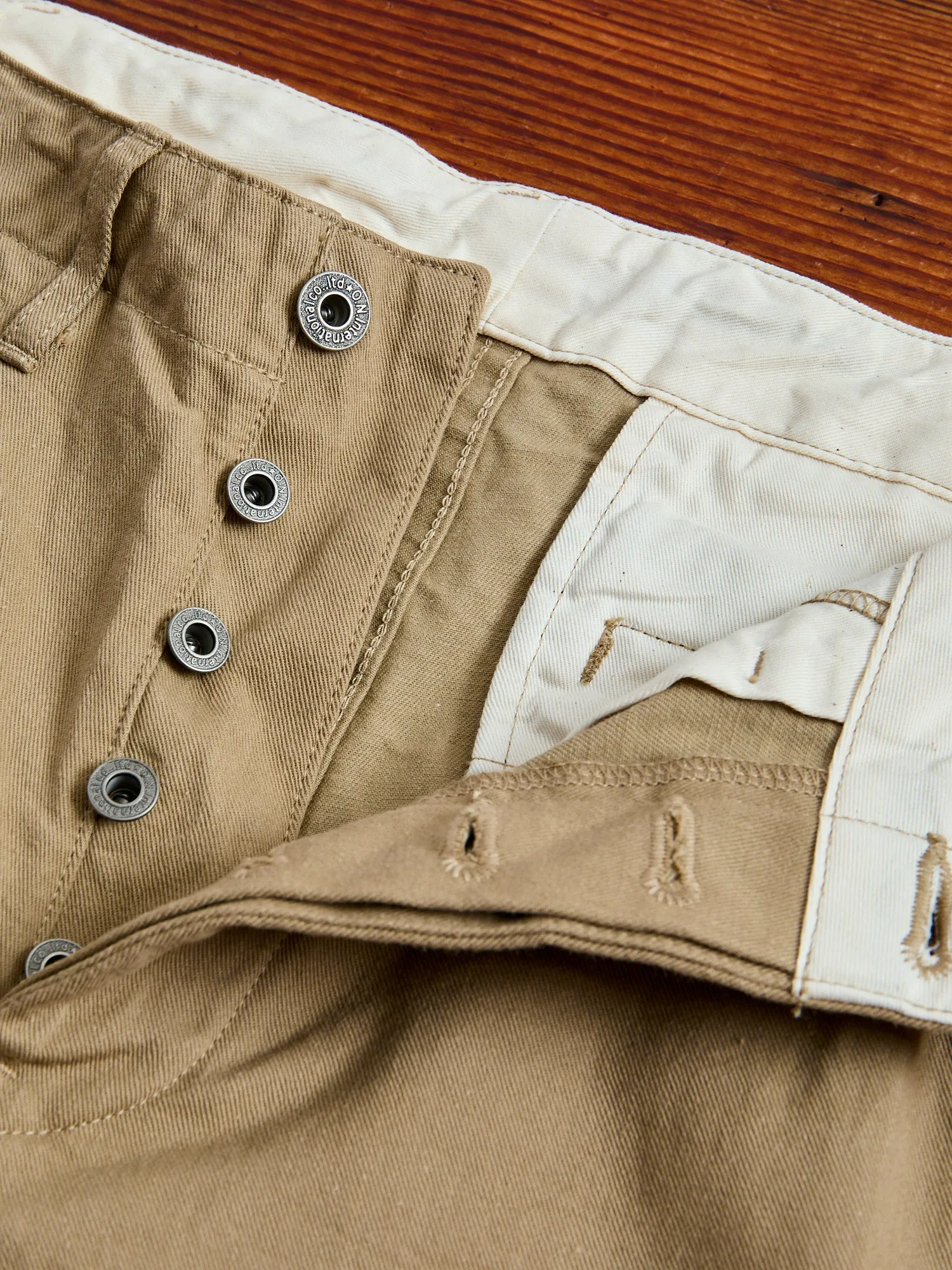 9.5oz Selvedge Chino in Khaki Beige