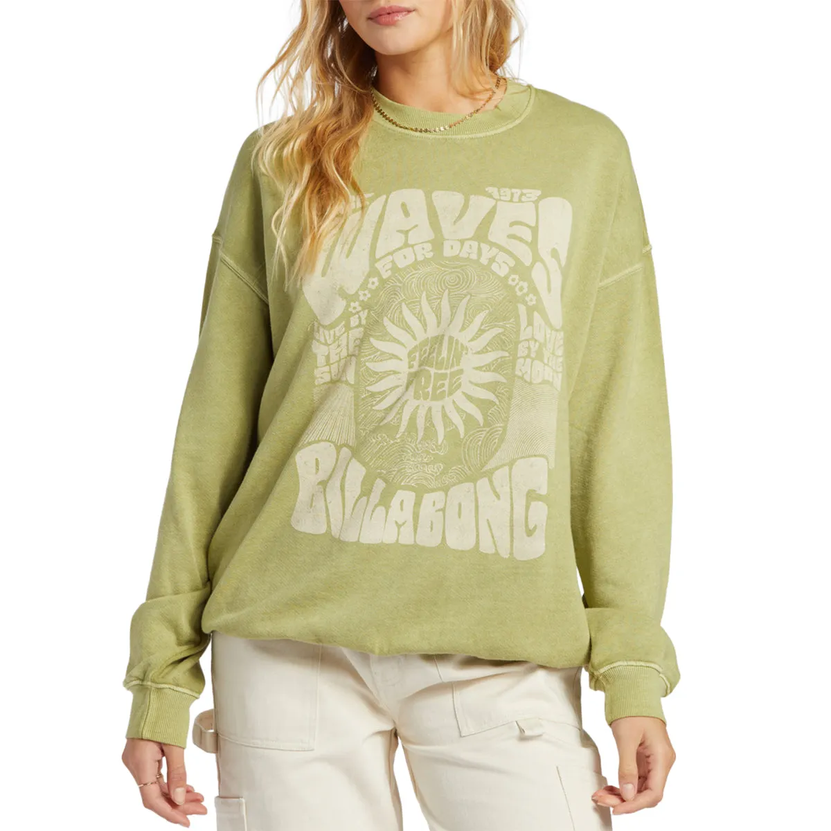 Billabong Women's Ride In Oversized Crew Sweatshirt