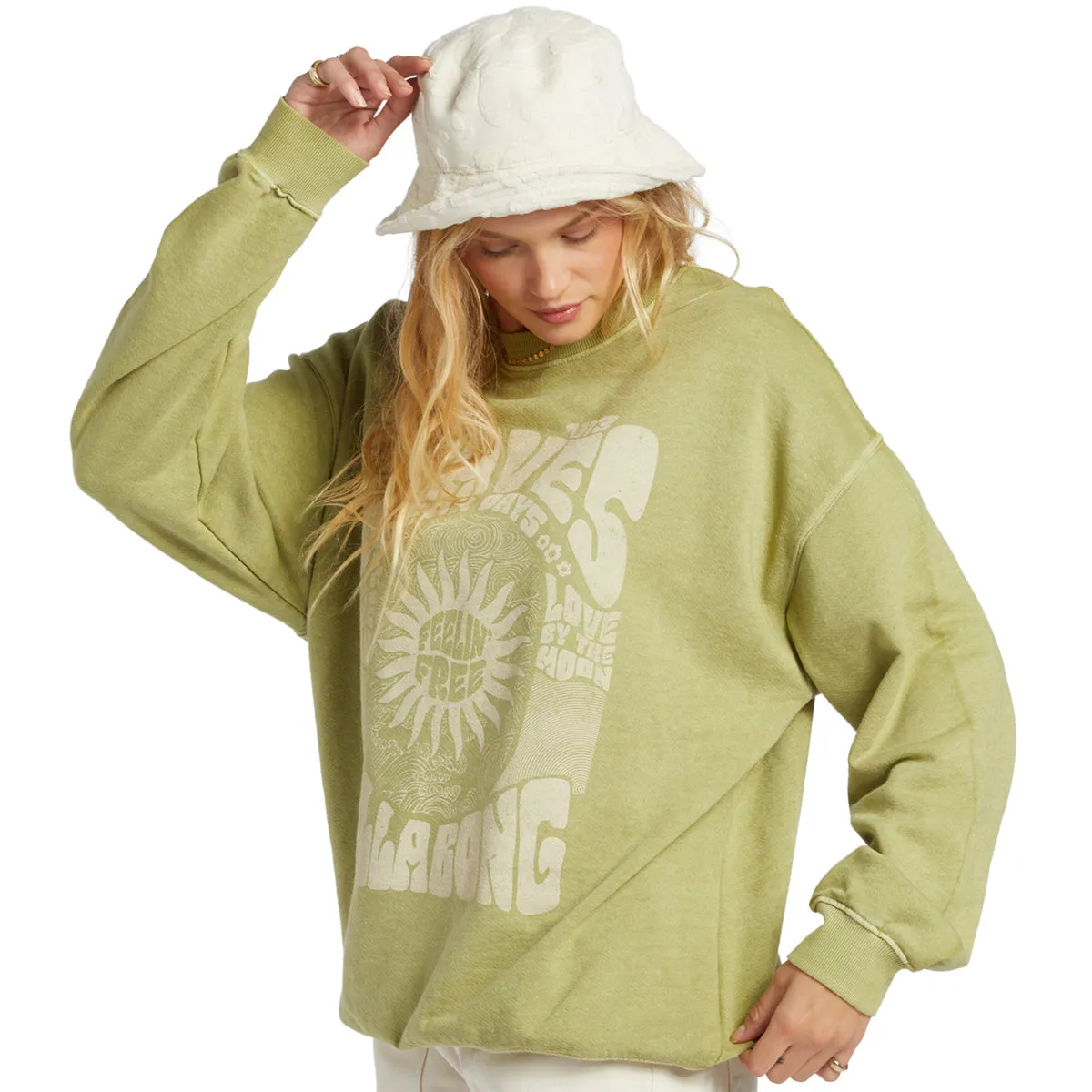 Billabong Women's Ride In Oversized Crew Sweatshirt