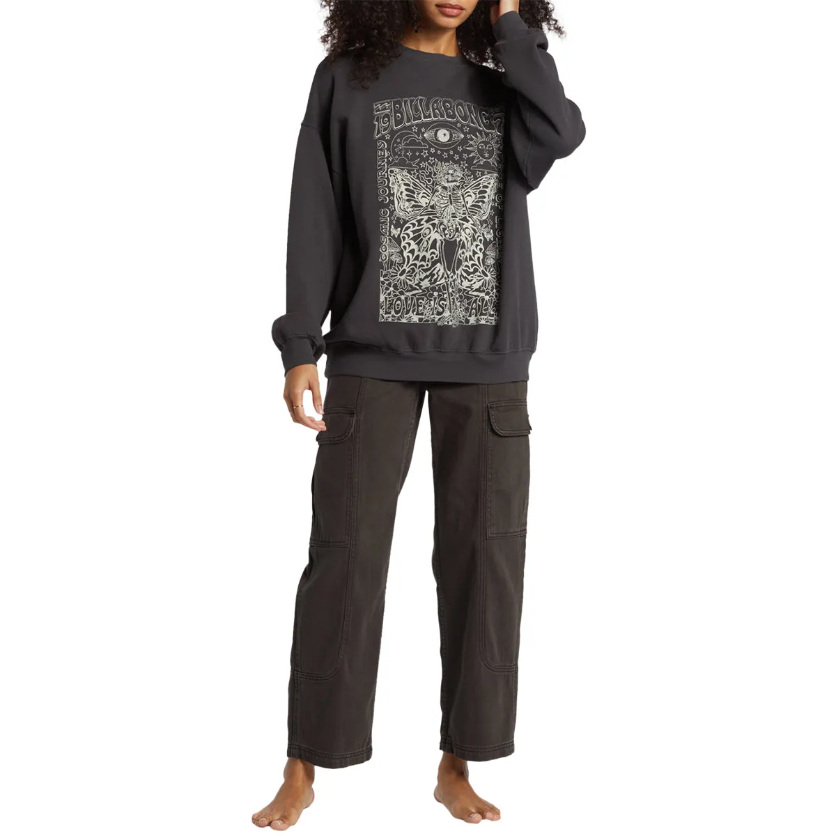 Billabong Women's Ride In Oversized Crew Sweatshirt