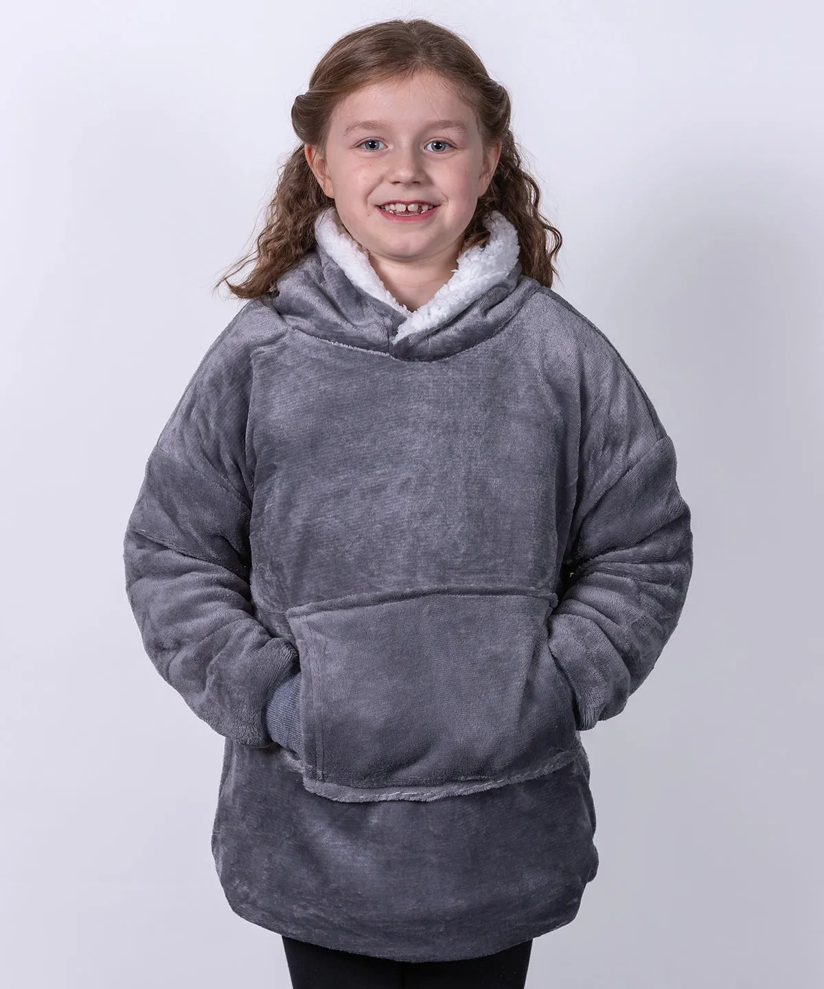 Black - The Kids Ribbon oversized cosy reversible sherpa hoodie