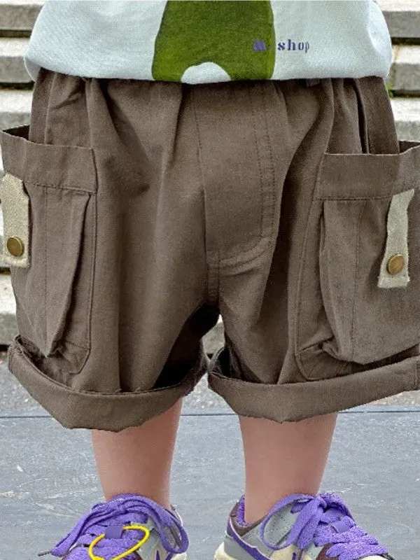 Boys Cargo Shorts Kids Elastic Waist School Summer Bermuda Shorts by Kaja Clothing-Syed Pants