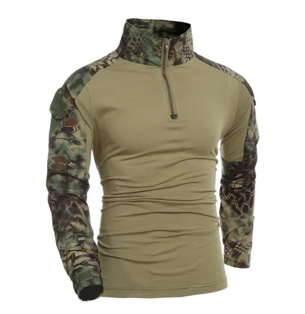 Combat Shirt Men Long Sleeve Military Style Tactical T-shirts US Army Camouflage Multicam Airsoft Special SWAT t shirts for Man