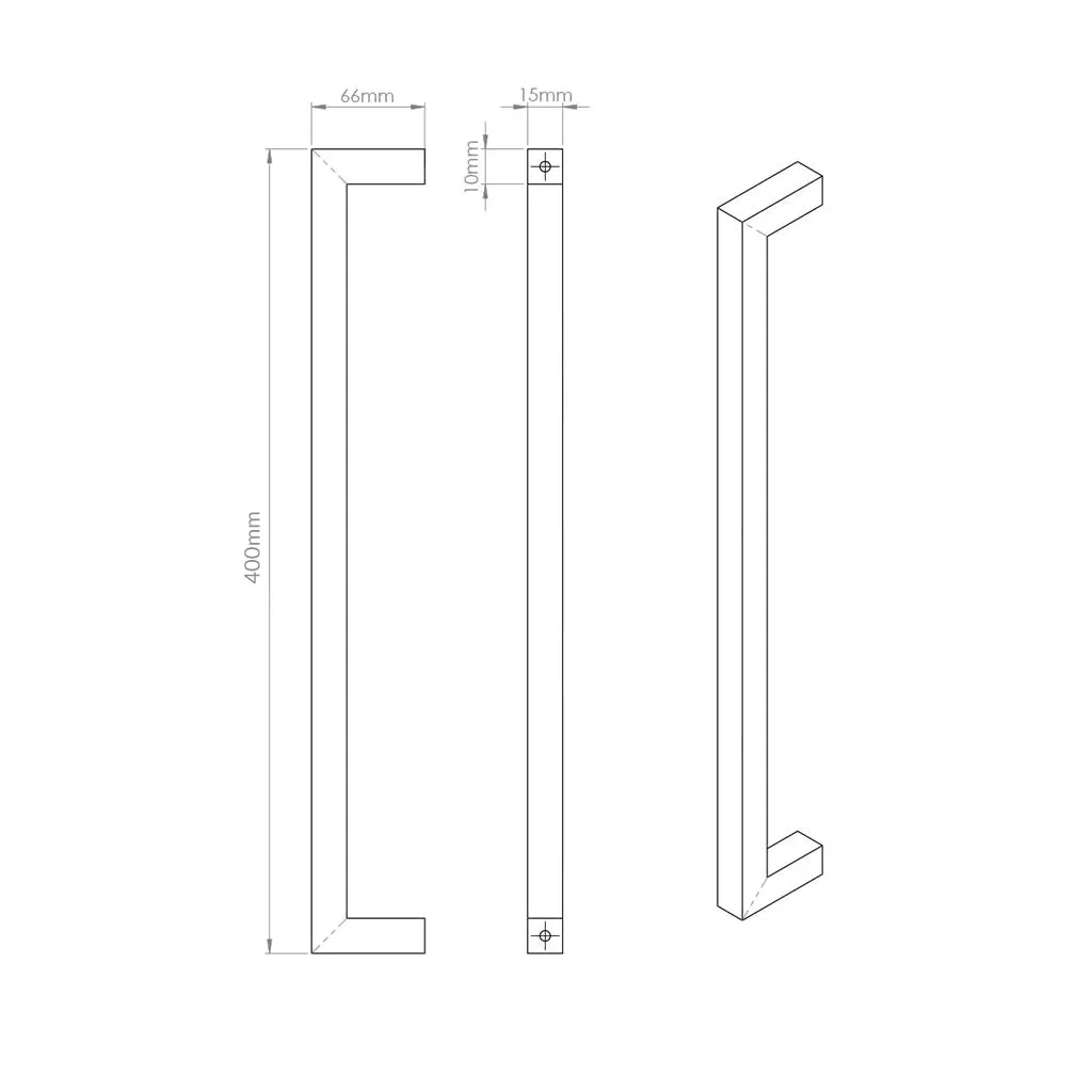 Concord XL 400mm Back to Back Double Door Pull Handle Pack - 8 Radius Cornered Hinges - Polished Gold Finish