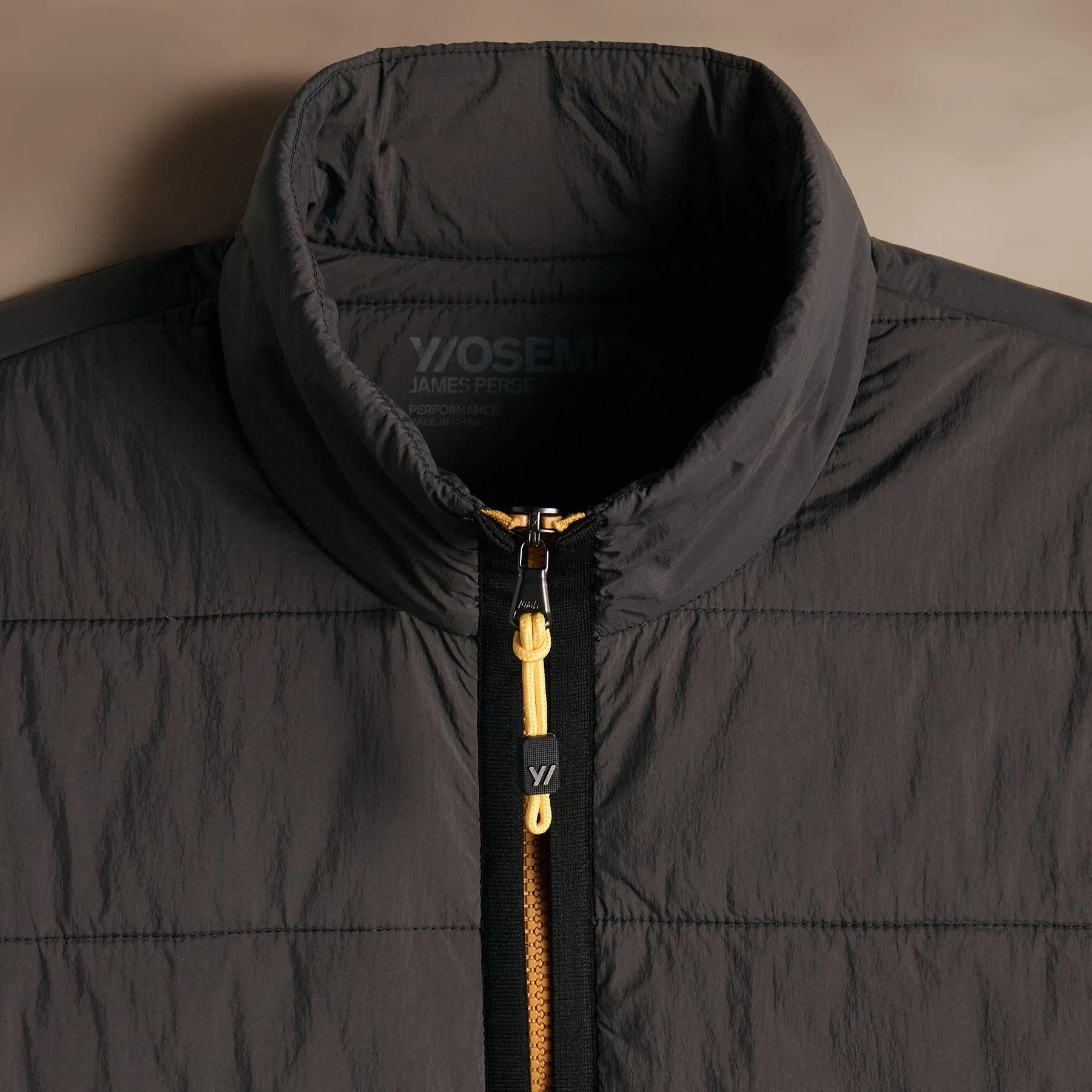 Contrast Zip Insulated Jacket - Carbon/Black/Yellow