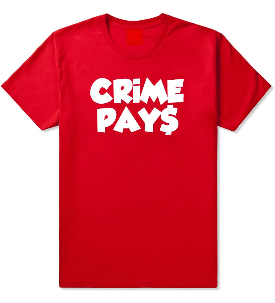 Crime Pays Bubble Letters Money Sign T-Shirt