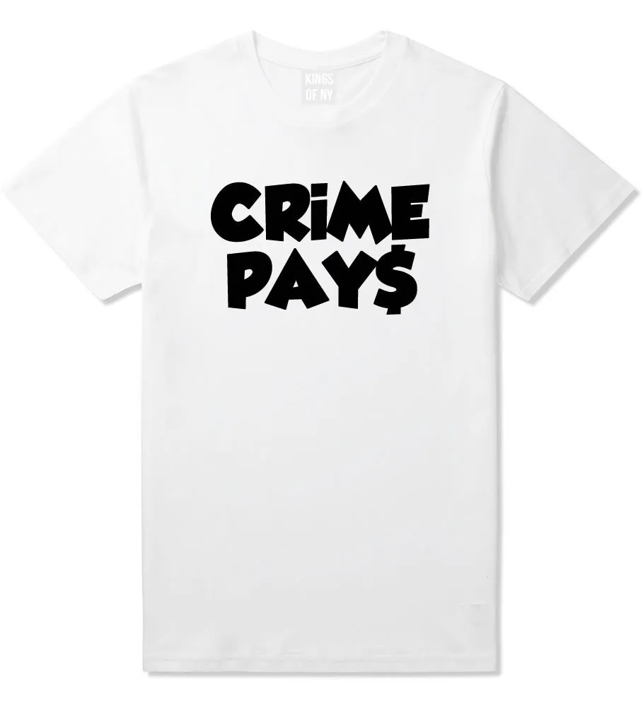 Crime Pays Bubble Letters Money Sign T-Shirt