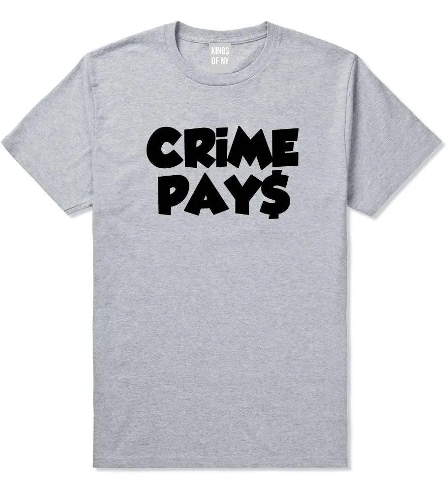 Crime Pays Bubble Letters Money Sign T-Shirt