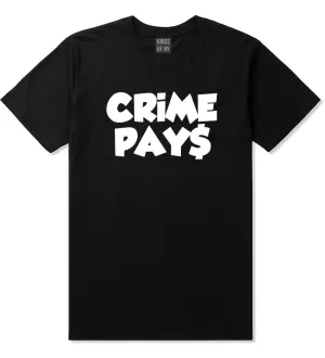 Crime Pays Bubble Letters Money Sign T-Shirt