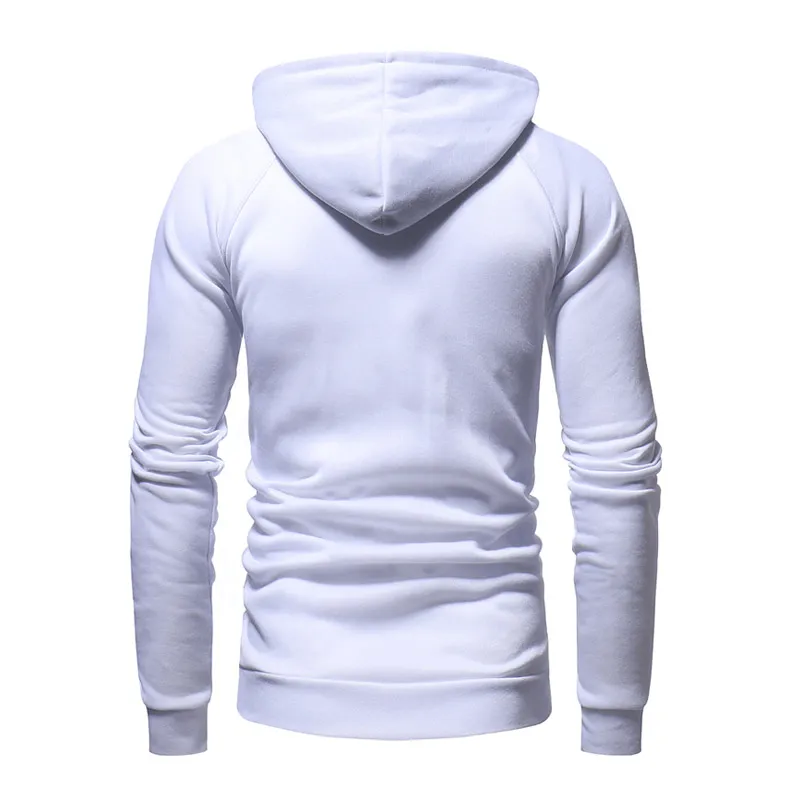 Fashion Solid Color Long Sleeves Zipper Hoodie / Warm Male Sportwear - SF1225