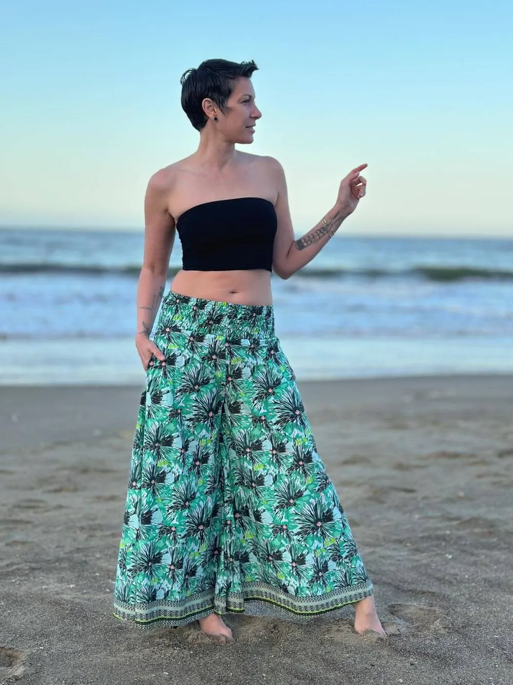 Flower Wide Leg Flow Pant