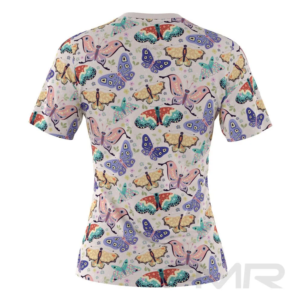 FMR Women's Butterfly Print Short Sleeve Running Shirt