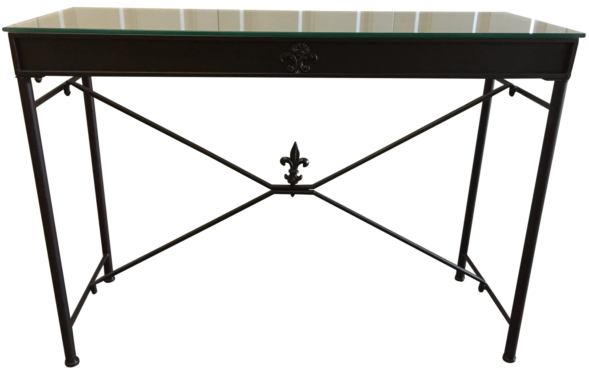 French Country Villa Hall Table Iron Fleur De Lys