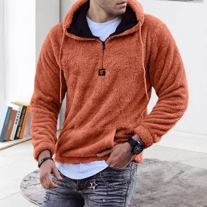 Fuzzy Sweatshirt With Stand-up Collar