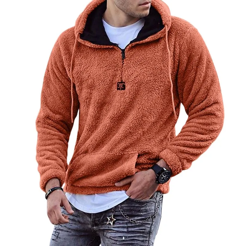 Fuzzy Sweatshirt With Stand-up Collar