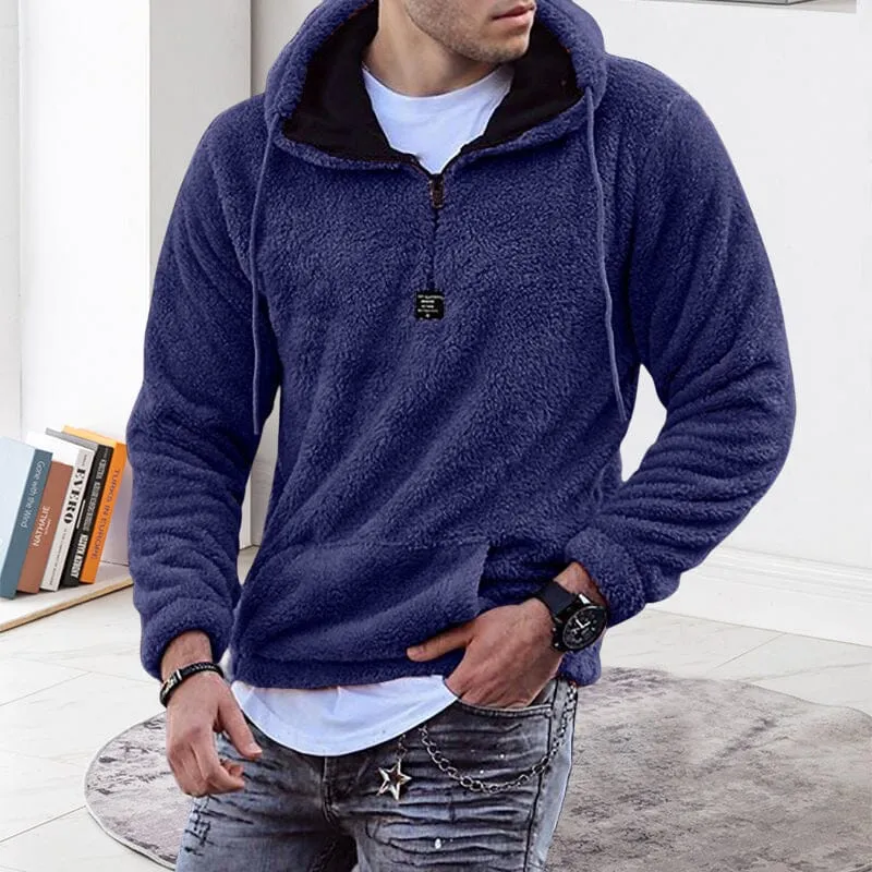 Fuzzy Sweatshirt With Stand-up Collar