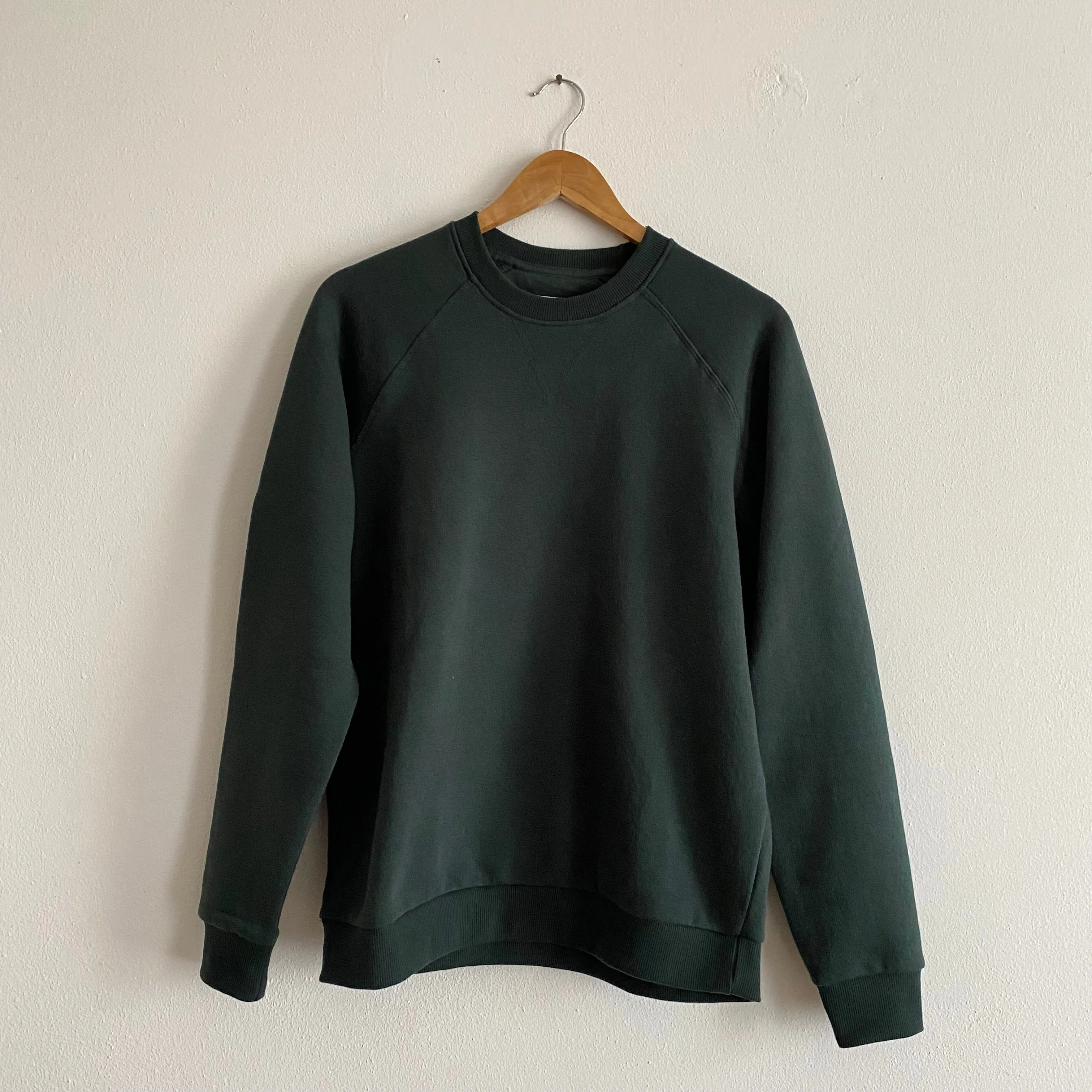 Heavyweight Brush Back Sweatshirt in Bottle Green - 2/S