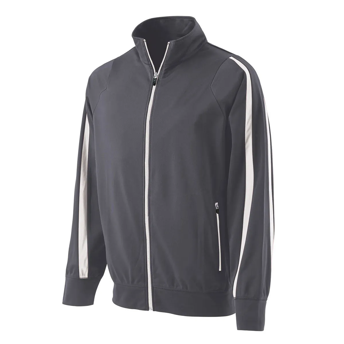 Holloway Youth Graphite/White Full Zip Determination Jacket