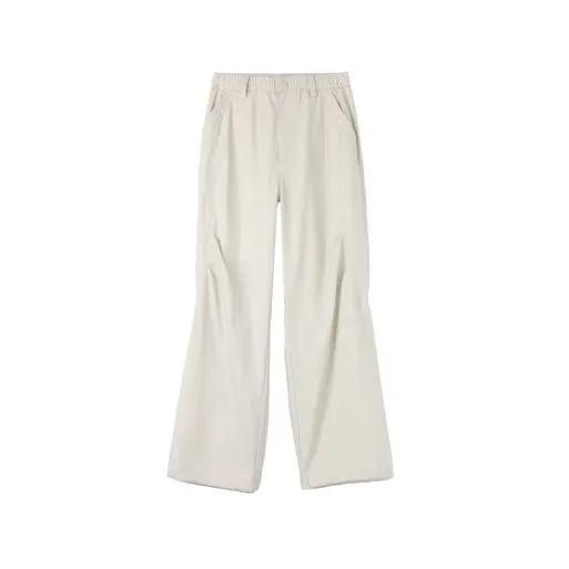 Lightweight Knee Pleated Paratrooper Pants In Apricot