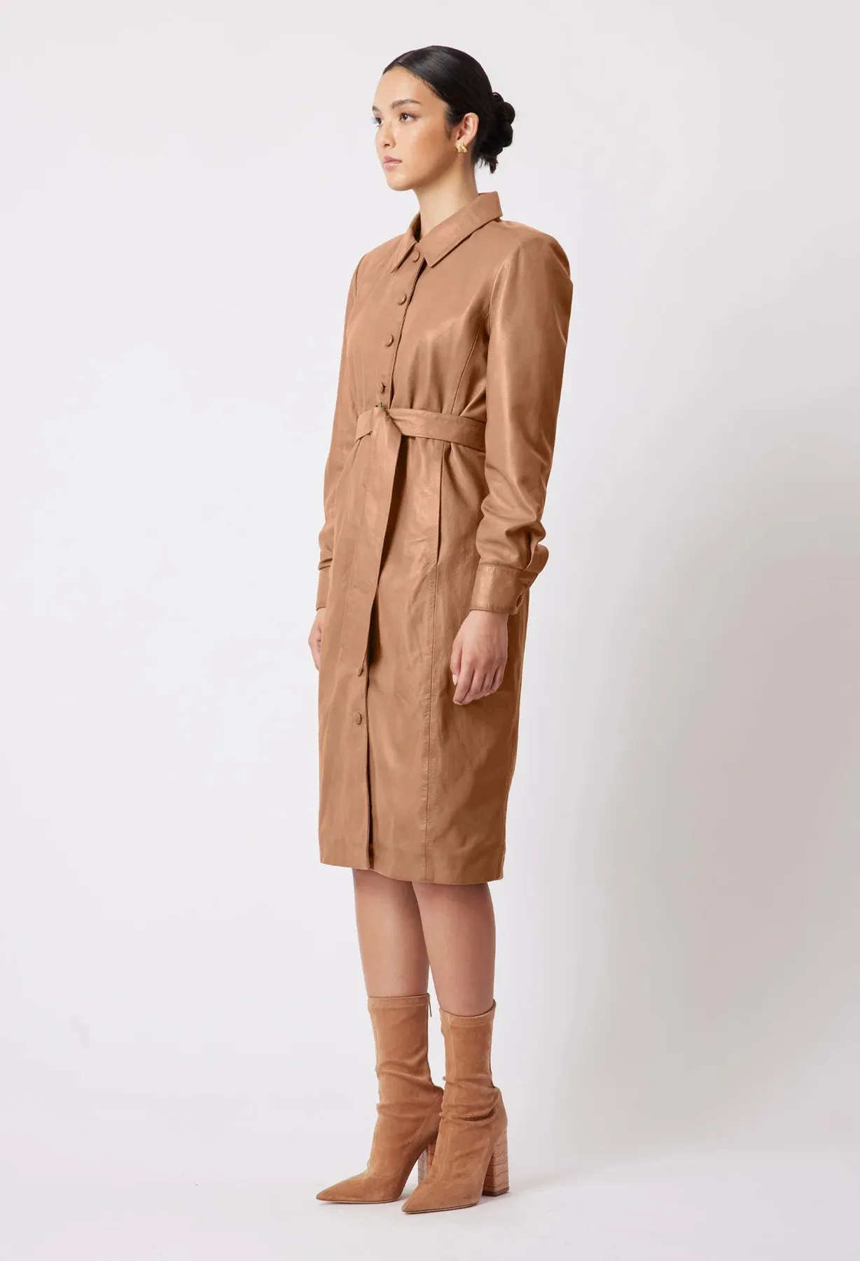 Loren Leather Coat Dress