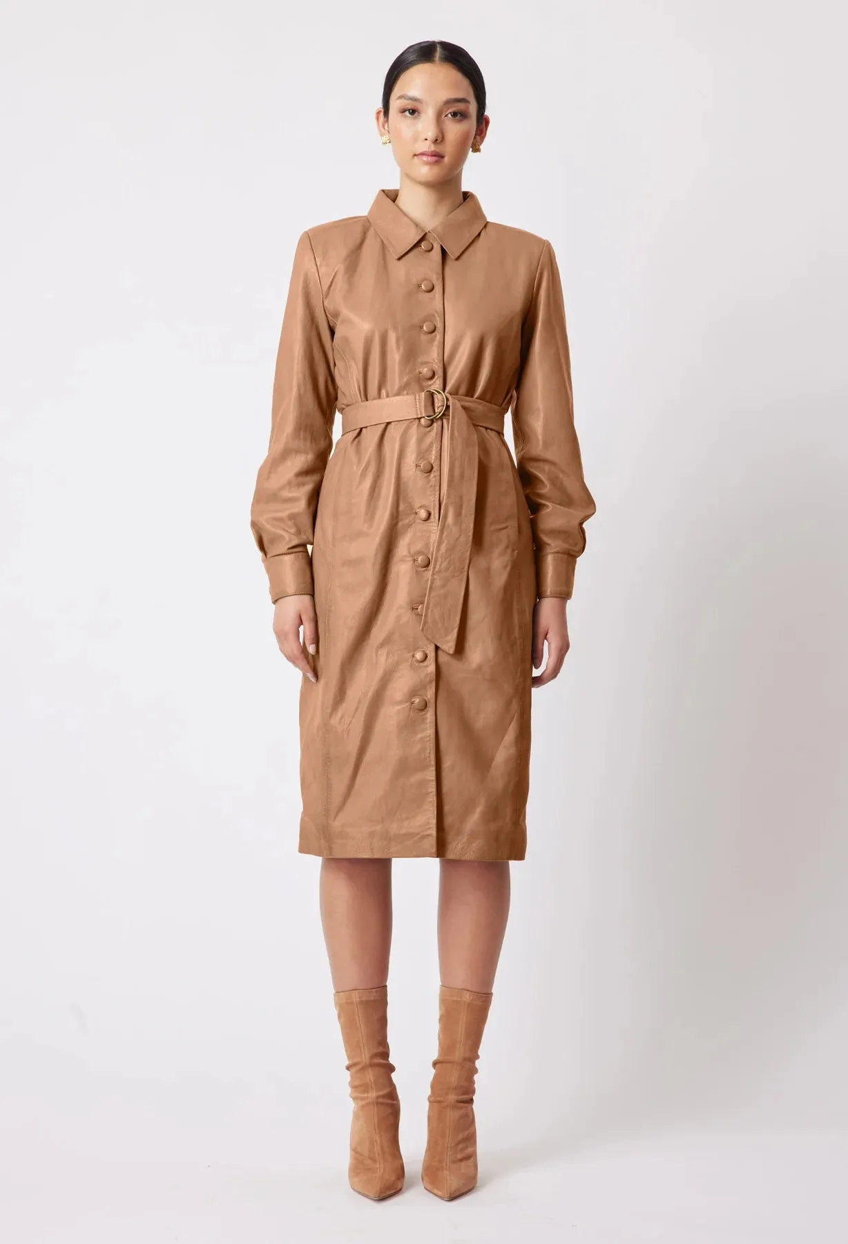 Loren Leather Coat Dress