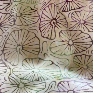 Lotus Leaves Golden Taupe Cotton Batik (Made in Indonesia)