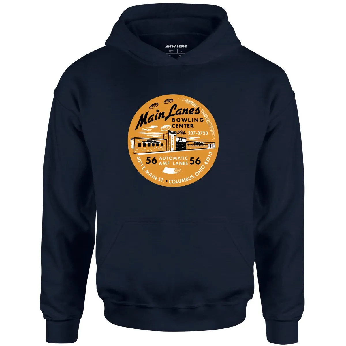 Main Lanes - Columbus Ohio - Vintage Bowling Alley - Unisex Hoodie