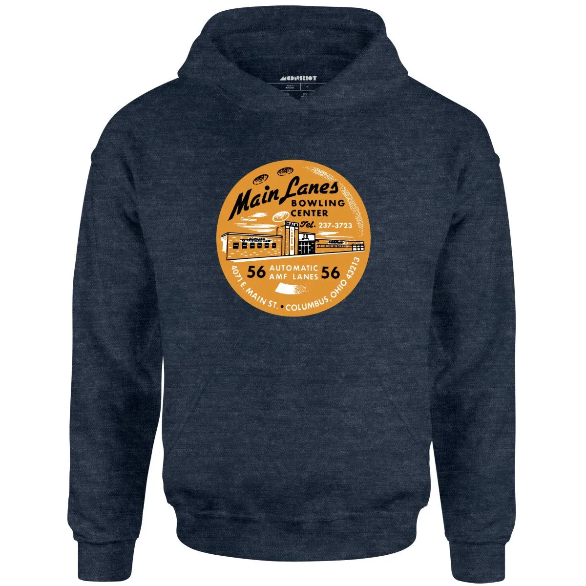 Main Lanes - Columbus Ohio - Vintage Bowling Alley - Unisex Hoodie