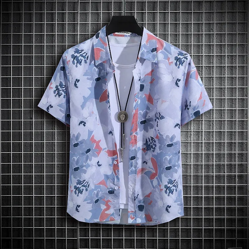 Men's Tropical Short Sleeve Printed Shirt  Unisex  Casual Tops