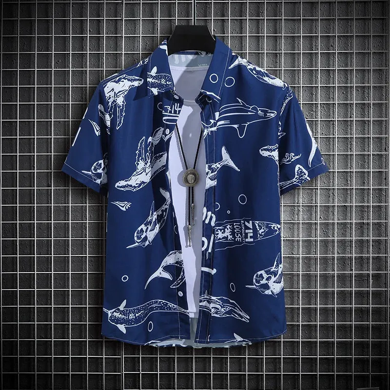 Men's Tropical Short Sleeve Printed Shirt  Unisex  Casual Tops