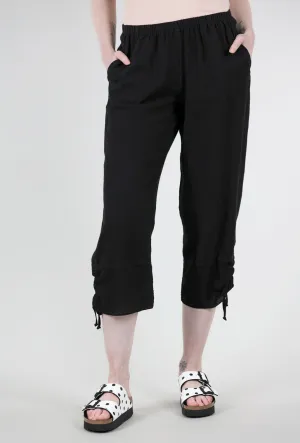 Mesh Hem Crop Pant, Black