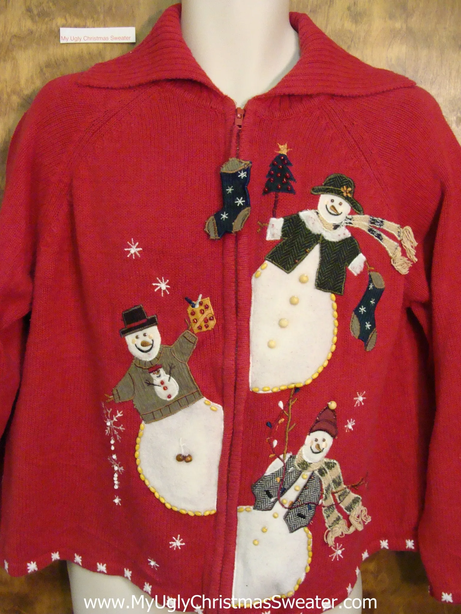 Peaking Snowmen Ugliest Bad Christmas Sweaters