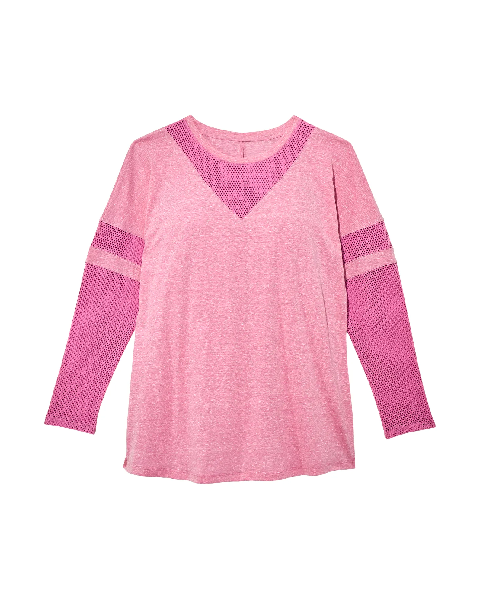 Poinsettia Tee with Mesh Detail | Pink