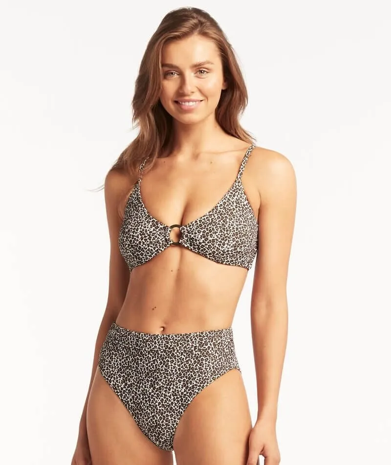 Sea Level Wild Cat High Waist Band Brief - Espresso