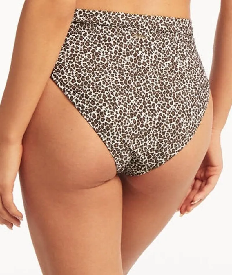 Sea Level Wild Cat High Waist Band Brief - Espresso