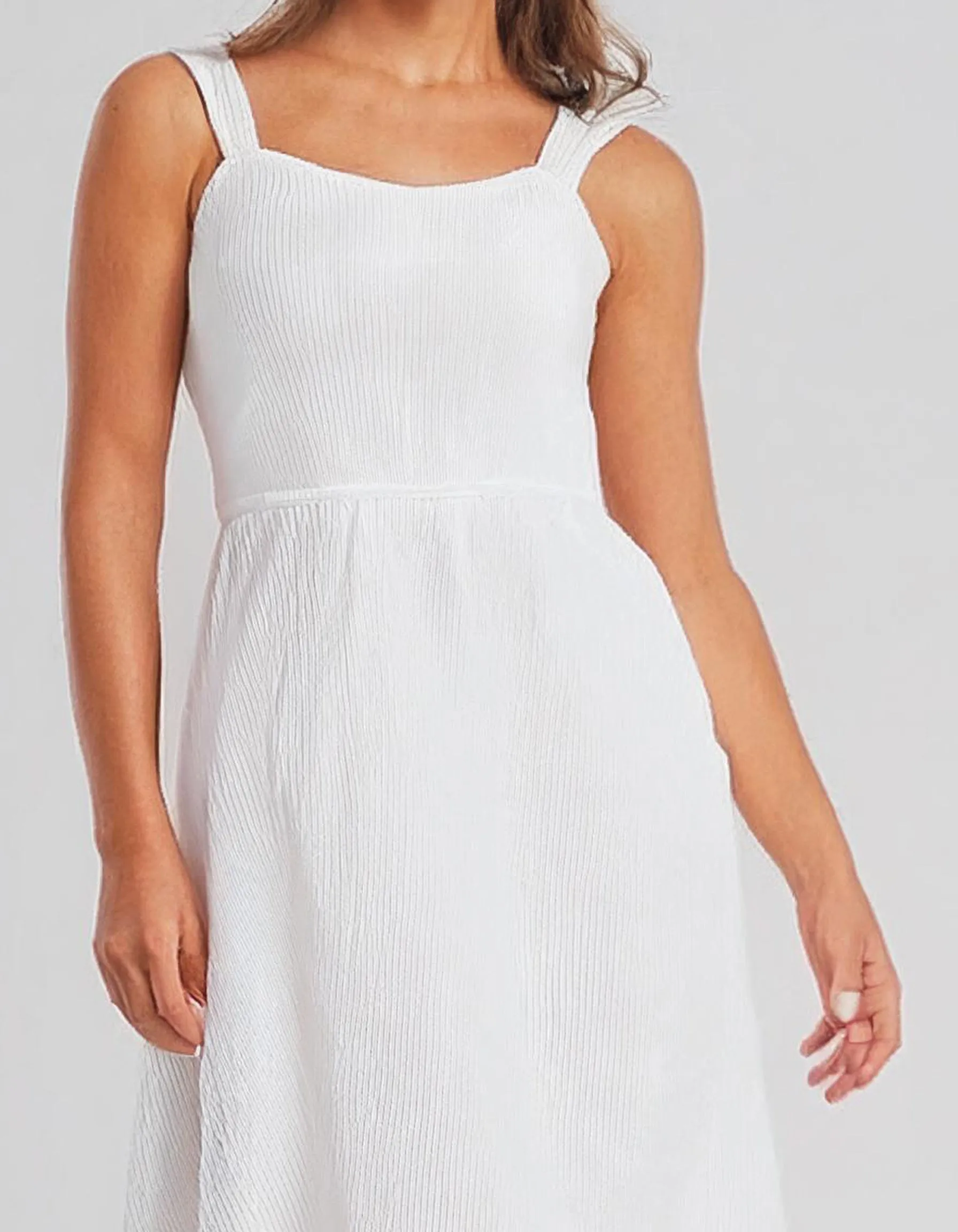 Simple White Midi Slip Dress