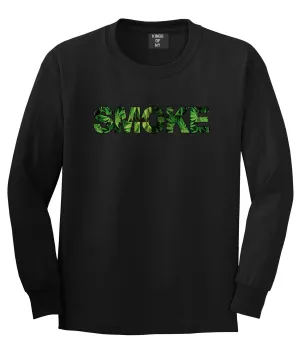 Smoke Weed Marijuana Print Long Sleeve T-Shirt