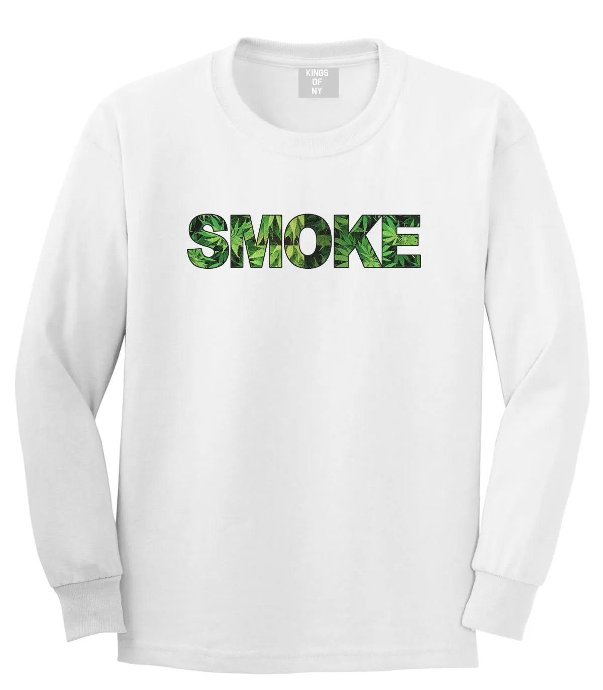 Smoke Weed Marijuana Print Long Sleeve T-Shirt