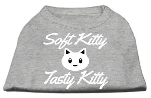 Softy Kitty, Tasty Kitty Screen Print Dog Shirt Grey XS (8)