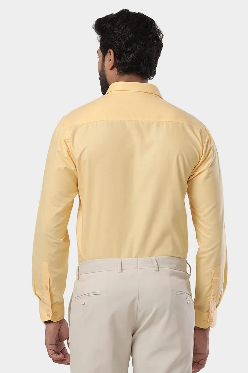 Super Soft -Light Yellow Formal Shirts for Men | Ariser