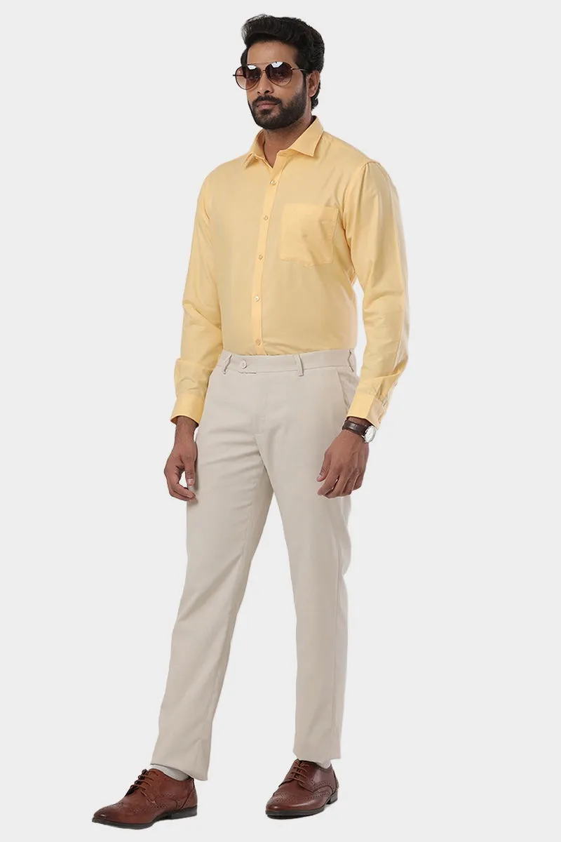 Super Soft -Light Yellow Formal Shirts for Men | Ariser