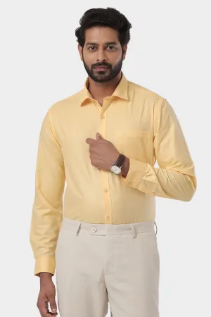 Super Soft -Light Yellow Formal Shirts for Men | Ariser