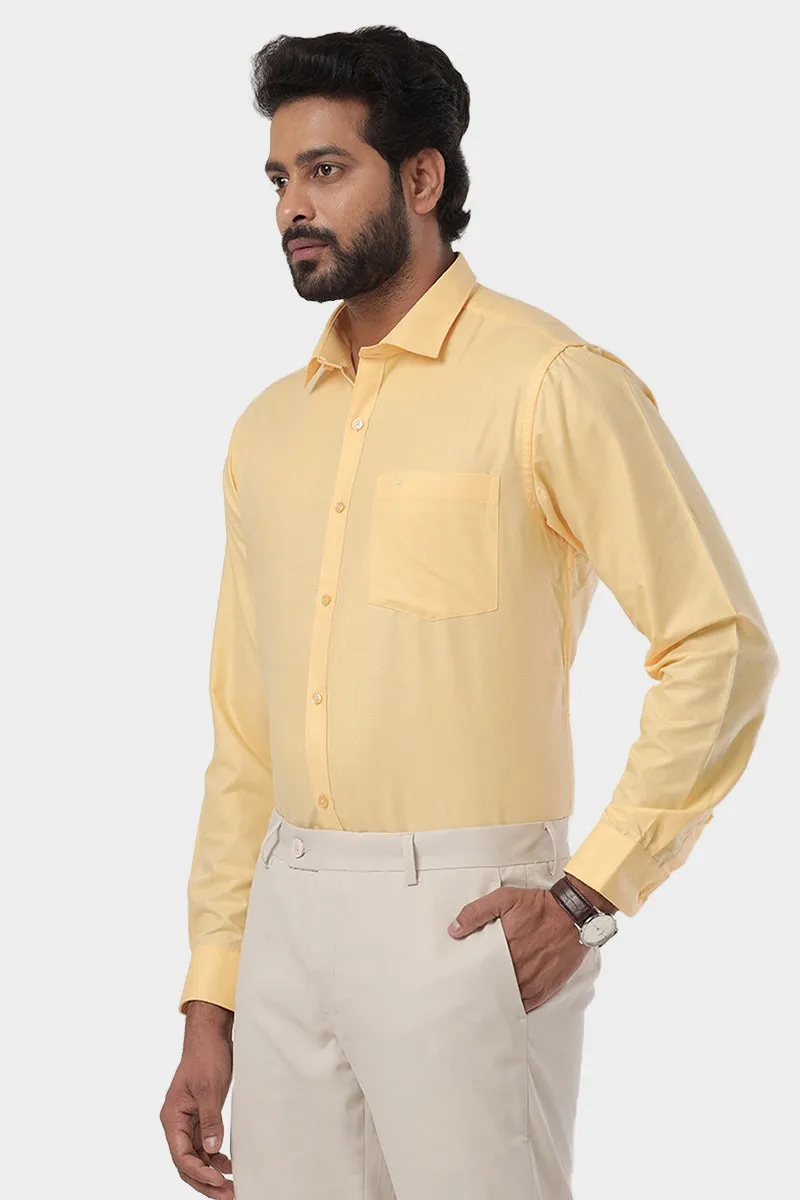 Super Soft -Light Yellow Formal Shirts for Men | Ariser