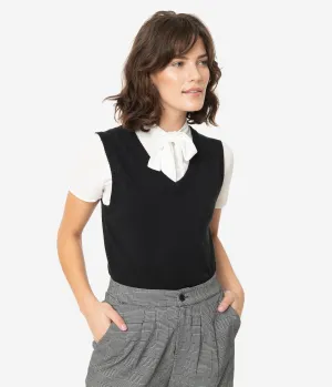 Unique Vintage Black Brando Sweater Vest