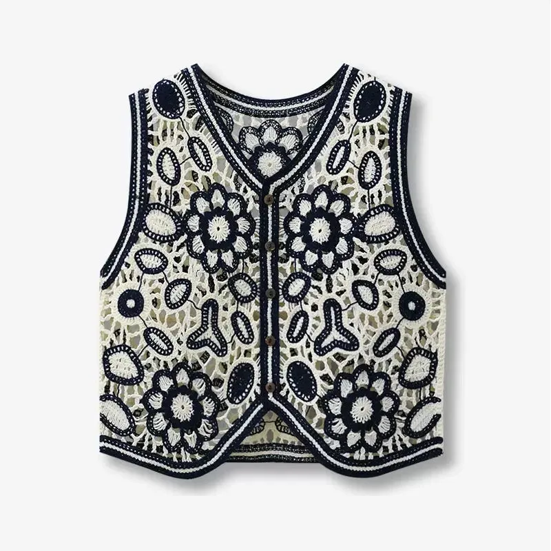 Woman Spring Summer Superimposed Knit Sweaters Vests Y2k Waistcoat Sleeveless Clothes New Vintage Crop Tops Cardigan B-079