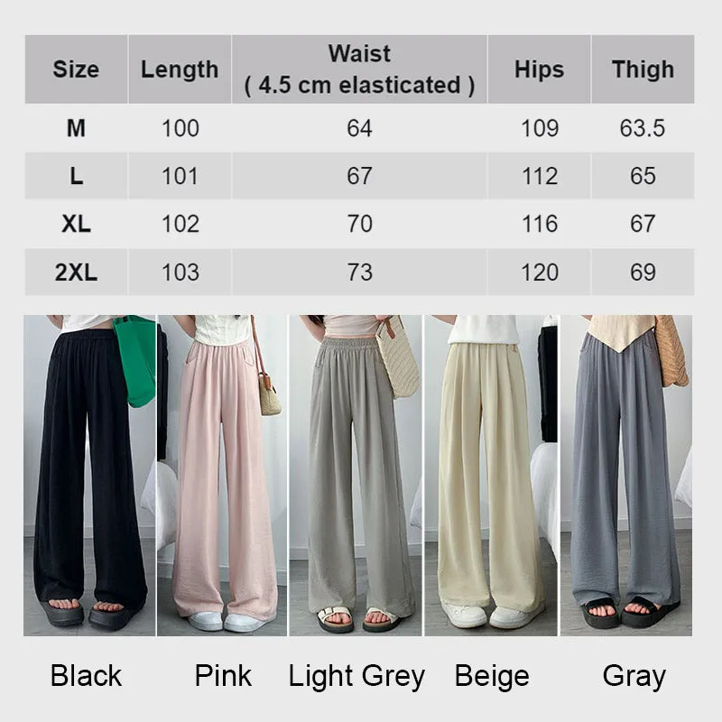 Women's Summer Lightweight Elastic-Waist Wide-Leg Pants