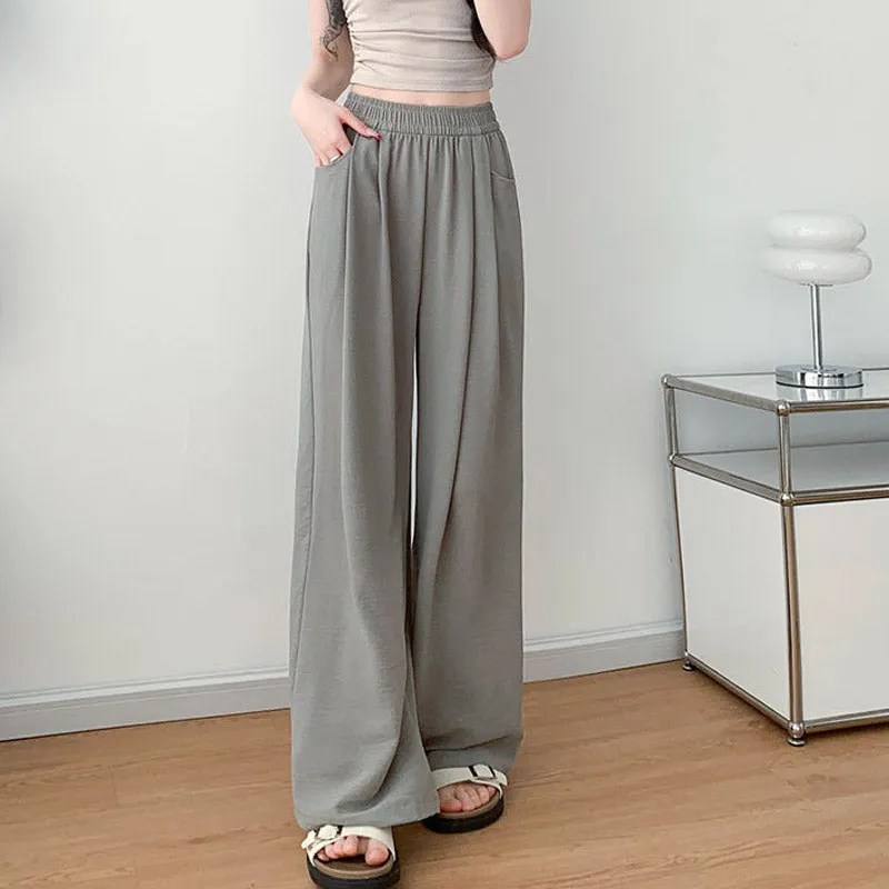 Women's Summer Lightweight Elastic-Waist Wide-Leg Pants