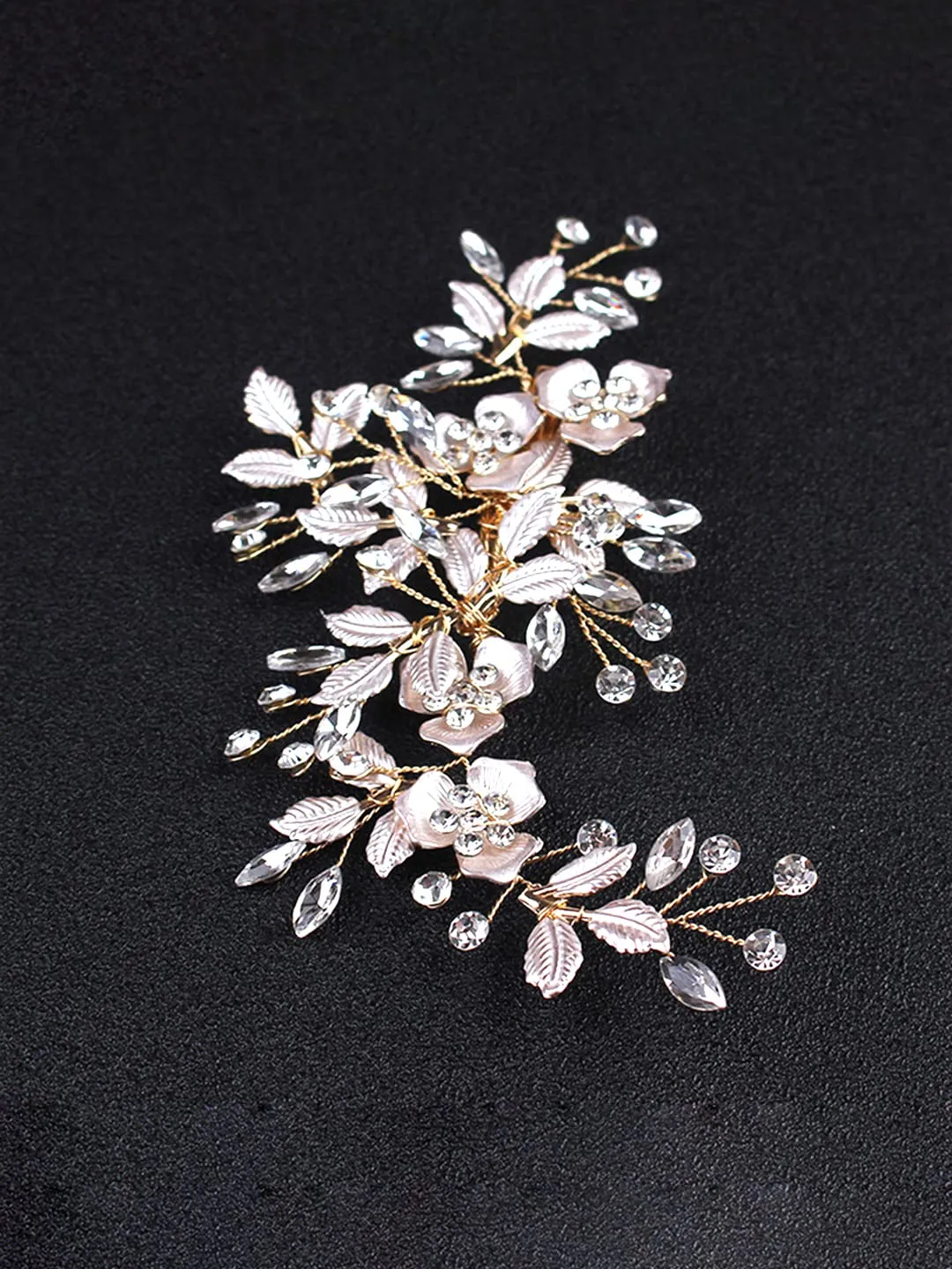 Yellow Chimes Bridal Hair Vine for Women and Girls Bridal Hair Accessories for Wedding Comb Pin for Women Headband Hair Accessories Wedding Jewellery for Women Head band for Girls (Design 6)